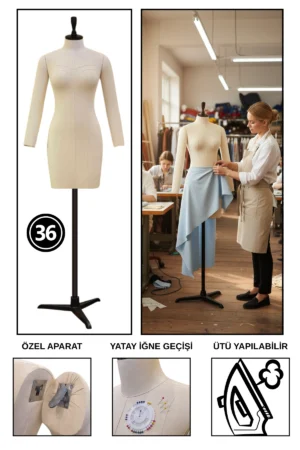 Özel Üretim Balık Model Profesyonel Kollu Terzi ve Prova Mankeni ile Kusursuz Kalıp ve Sunum