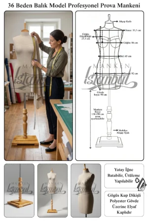 Fransız Göğüs Kuplu Balık Model Profesyonel Terzi Mankeni ile Kusursuz Prova Deneyimi