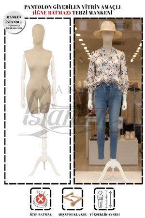 Ahşap Kollu Terzi Mankeni