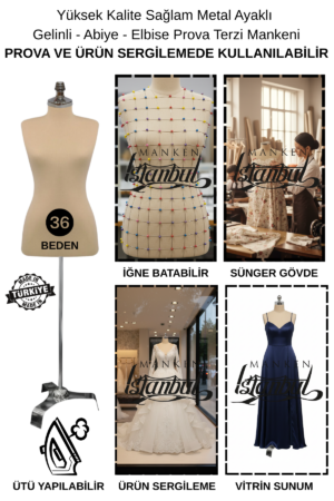 Süngerli Terzi Mankeni Prova Mankeni 34–46 Beden Arası ile Profesyonel Prova Deneyimi