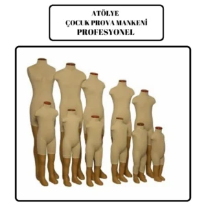 Atölye Tam Boy Profesyonel Ölçü Çocuk Prova Mankeni ile Kusursuz Çocuk Giyim Kalıpları