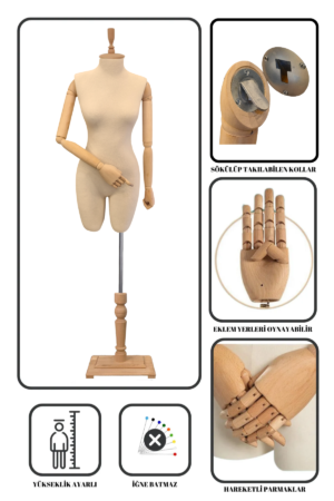 Ahşap Kollu Terzi Mankeni