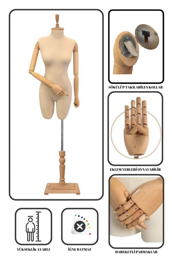 Ana Sayfa 19 Ahşap Kollu Terzi Mankeni