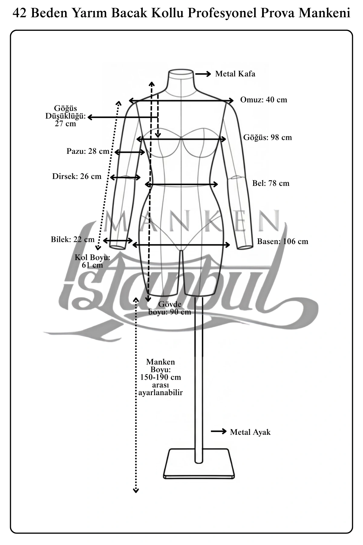 Bayan Yarım Bacak Profesyonel Kollu Terzi Mankeni ile Kusursuz Prova Deneyimi 5 Bayan Profesyonel Kollu Yarım Bacak Terzi Mankeni ile Kusursuz Prova Deneyimi