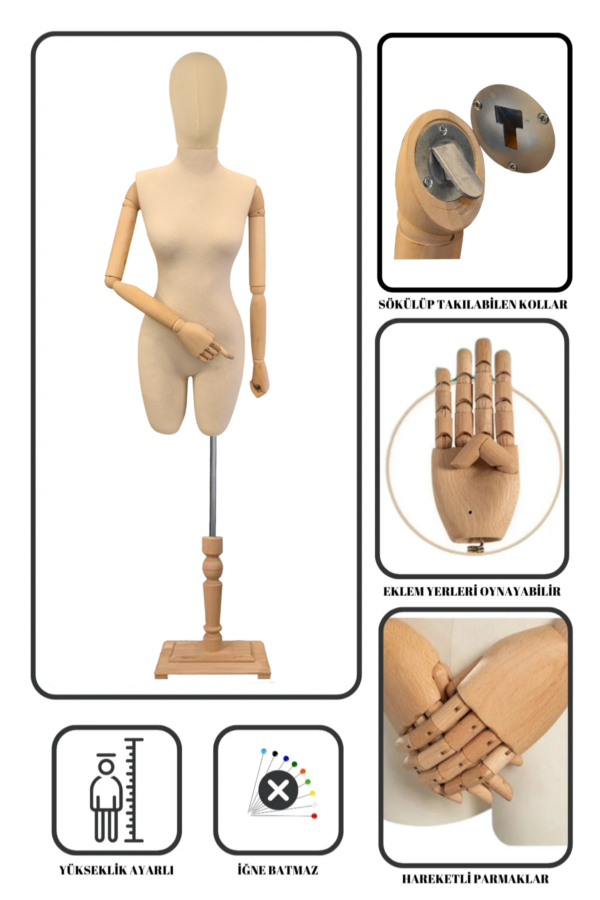 Ana Sayfa 18 Ahşap Kollu Terzi Mankeni