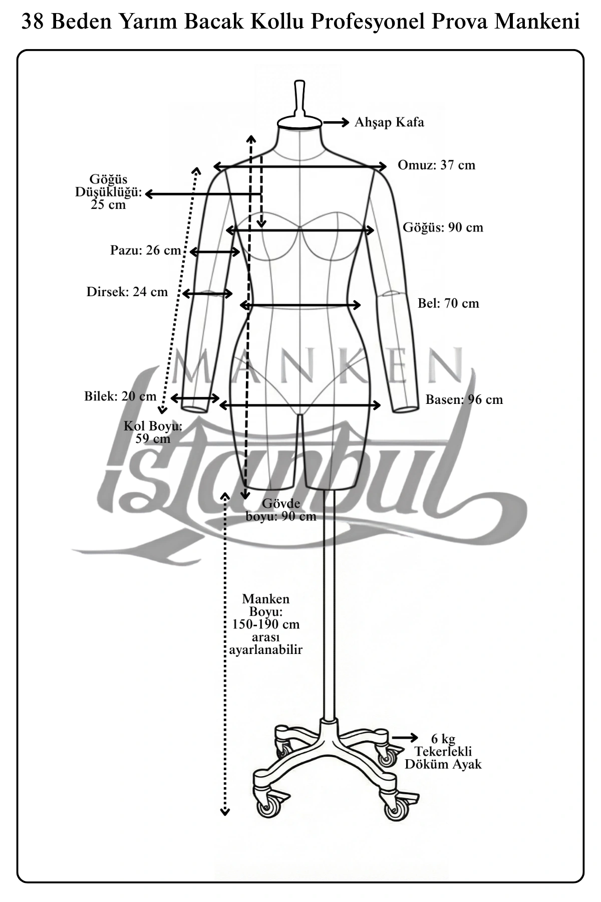 Bayan Yarım Bacak Profesyonel Kollu Terzi Mankeni ile Kusursuz Prova Deneyimi 5 Bayan Profesyonel Kollu Yarım Bacak Terzi Mankeni ile Kusursuz Prova Deneyimi