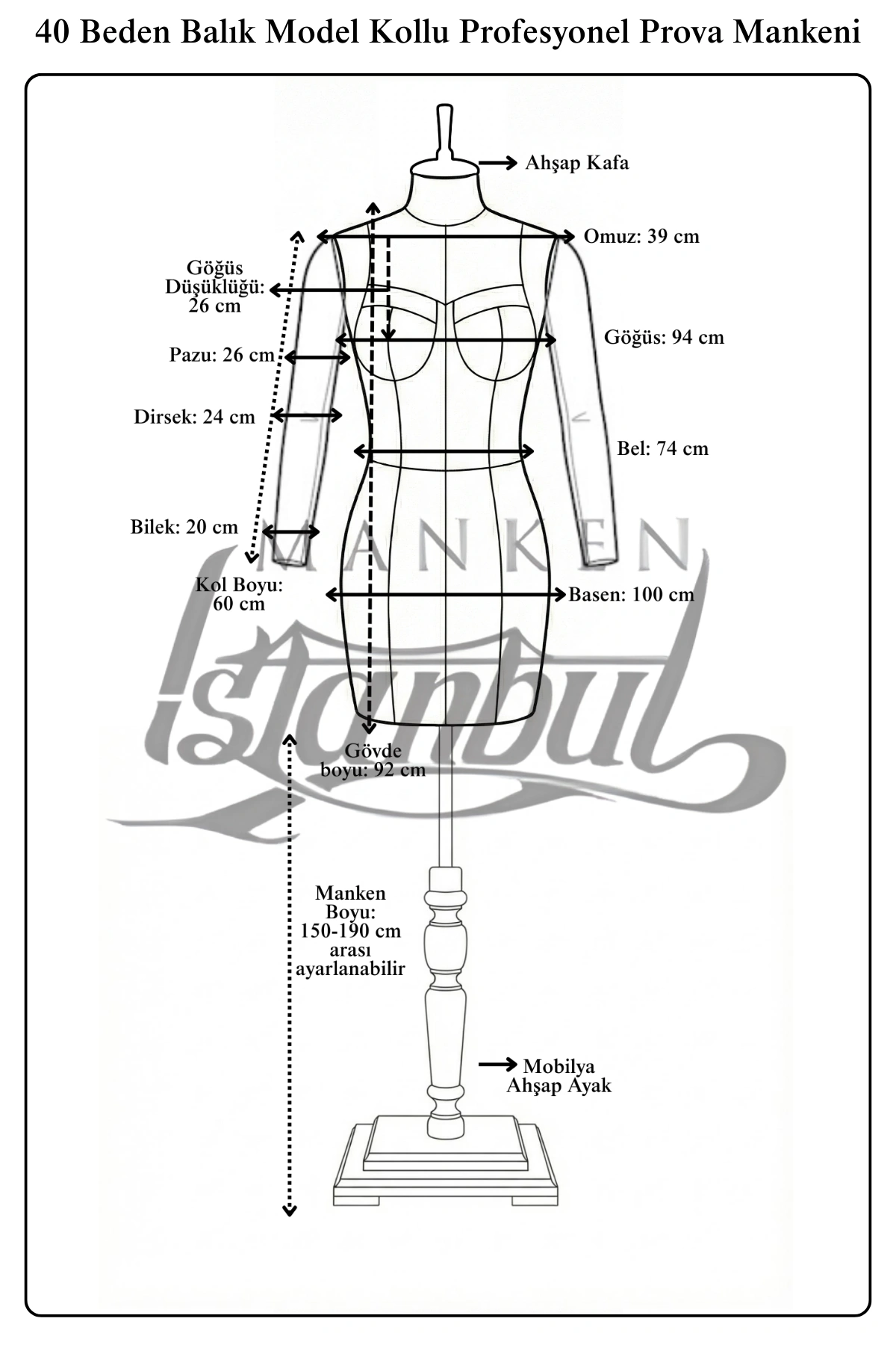 Bayan Profesyonel Kollu Terzi ve Prova Mankeni ile Kusursuz Kalıp ve Sunum 4 Bayan Profesyonel Kollu Terzi ve Prova Mankeni ile Kusursuz Kalıp ve Sunum