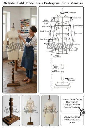 Bayan Profesyonel Kollu Terzi ve Prova Mankeni ile Kusursuz Kalıp ve Sunum