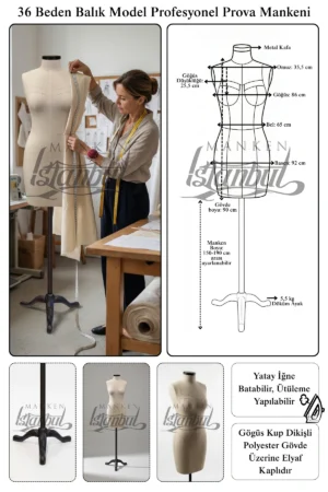 Fransız Göğüs Kuplu Balık Model Profesyonel Terzi Mankeni ile Kusursuz Prova Deneyimi