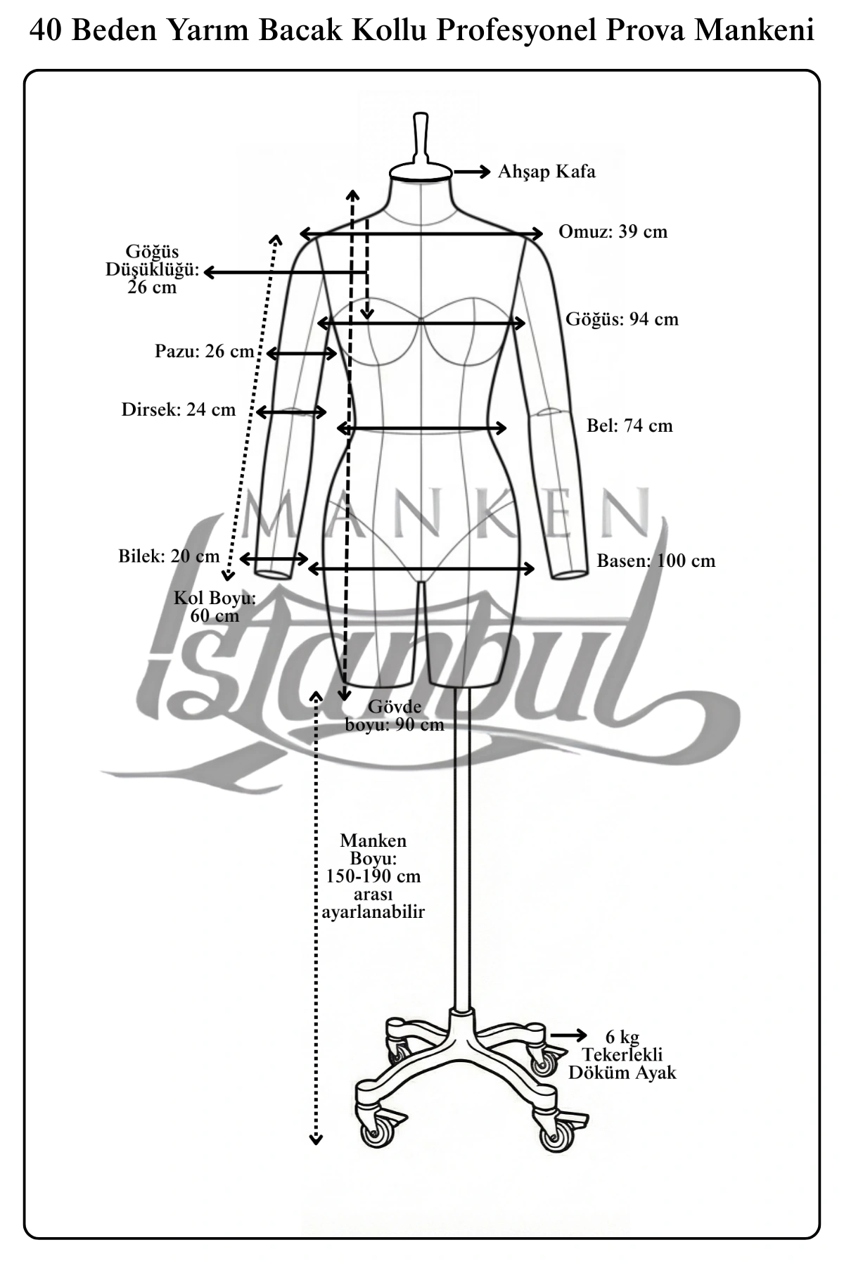 Bayan Yarım Bacak Profesyonel Kollu Terzi Mankeni ile Kusursuz Prova Deneyimi 4 Bayan Profesyonel Kollu Yarım Bacak Terzi Mankeni ile Kusursuz Prova Deneyimi