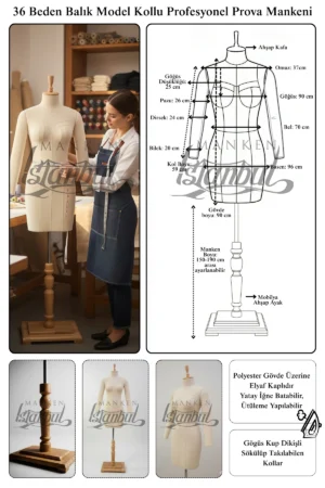 Bayan Profesyonel Kollu Terzi ve Prova Terzi Mankeni