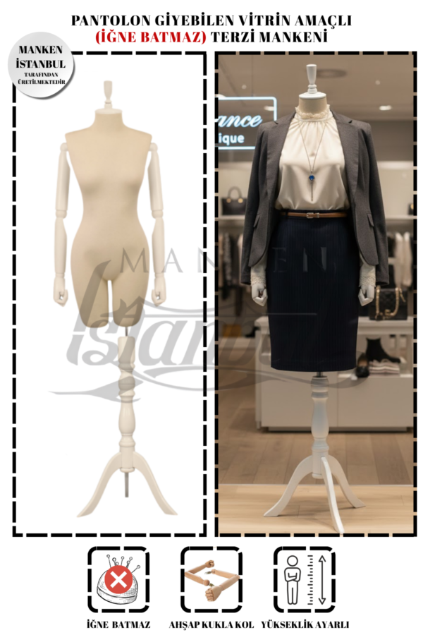 Ana Sayfa 24 Ahşap Kollu Terzi Mankeni