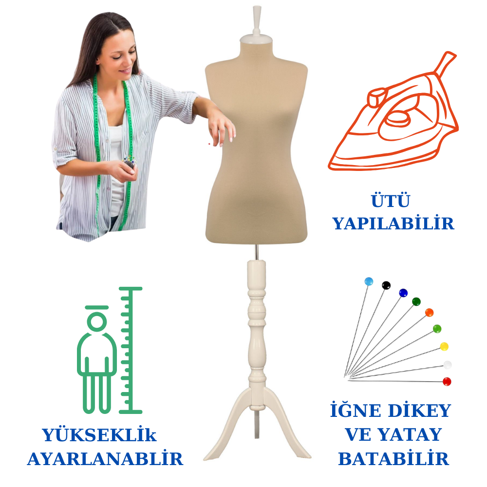 Süngerli Terzi Mankeni Prova Mankeni 34–46 Beden Arası ile Profesyonel Prova Deneyimi 2 Süngerli Terzi Mankeni Prova Mankeni 34–46 Beden Arası ile Profesyonel Prova Deneyimi